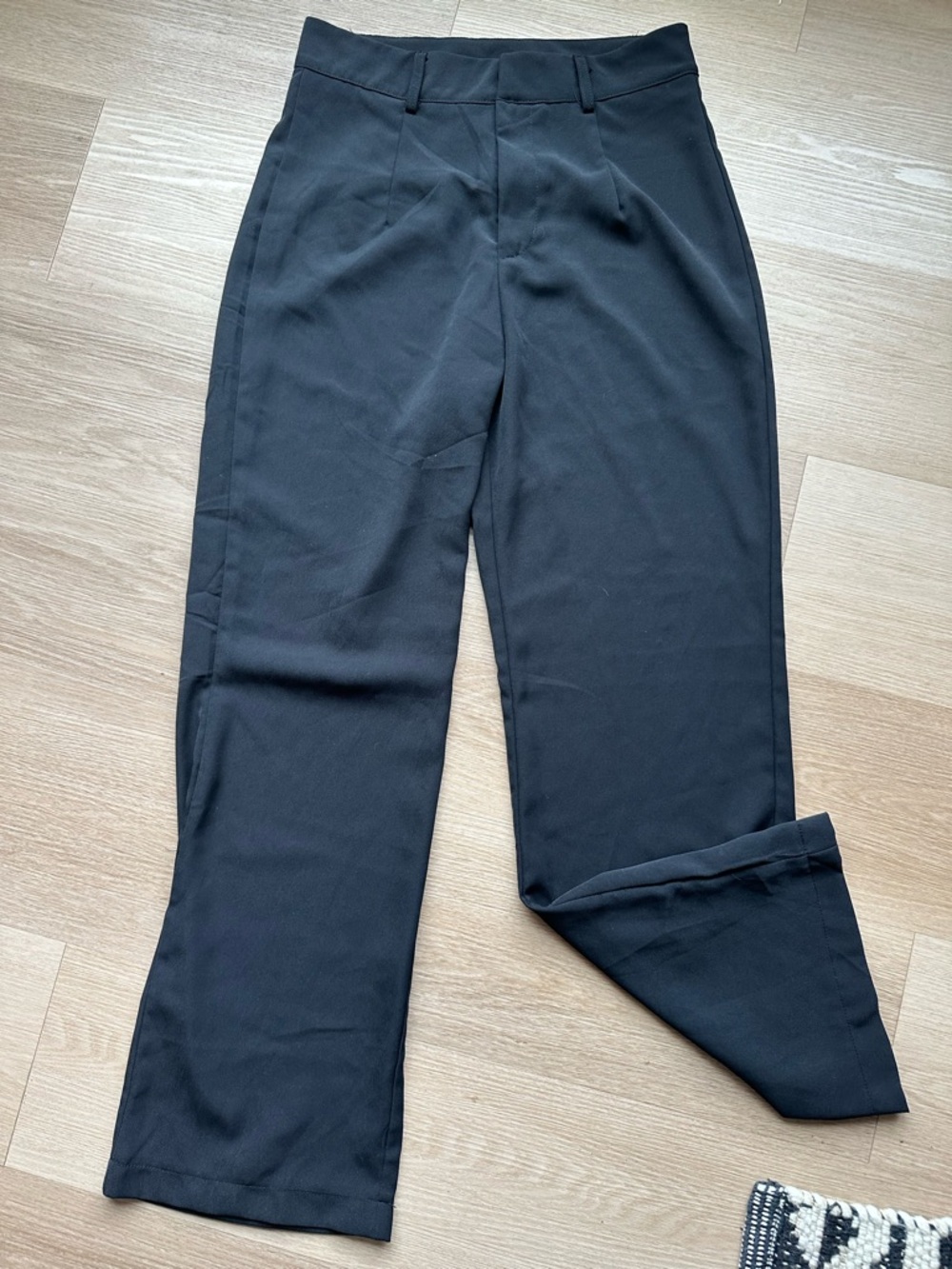 Classic Black Straight-Leg Dress Pants
